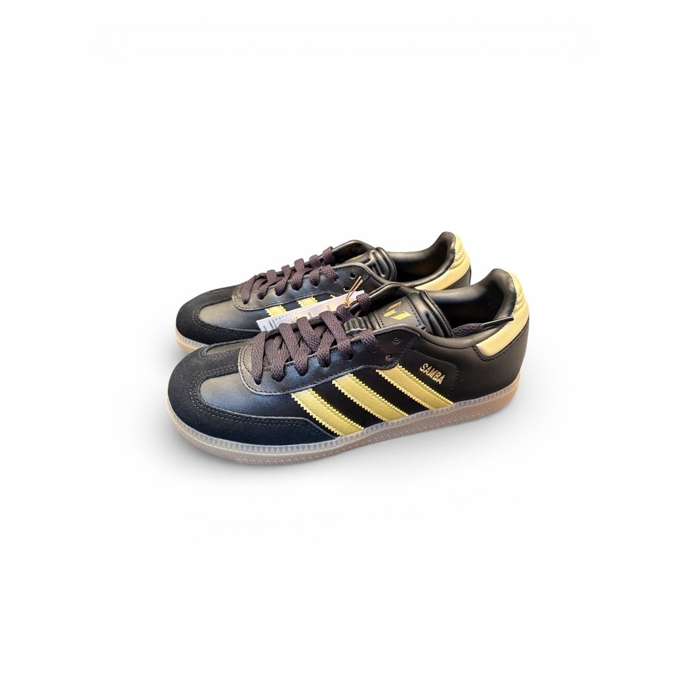 New Adidas Samba Messi J Kids Soccer Shoes Black Gold Size 4 Youth